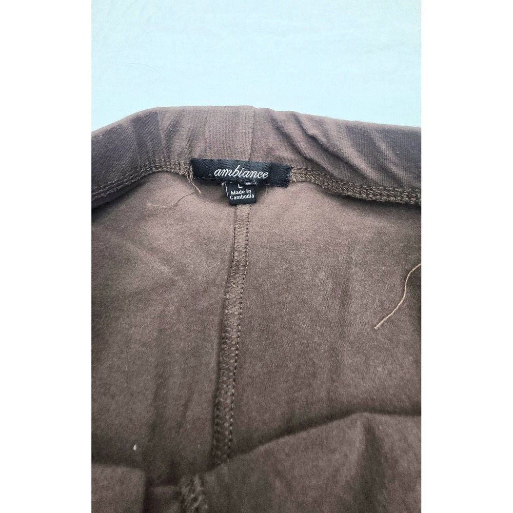 Women's Ambiance Brown Yoga Pants Size Large - Picture 3 of 7